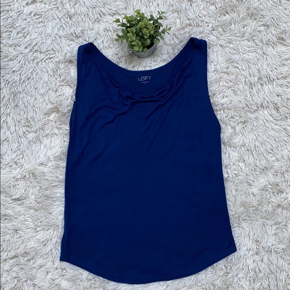 Loft Drape Neck Tank 💗 Royal Blue - Picture 5 of 11